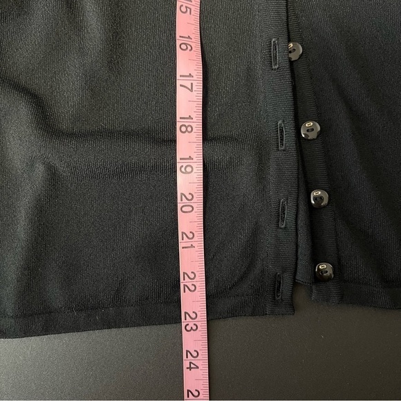 Escada Sweater Women small 6 36 Cardigan black knit lace Up bow top Preppy B11 - Picture 6 of 8